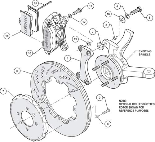 Front FDLI Hat Kit,12.19", Drilled, Red