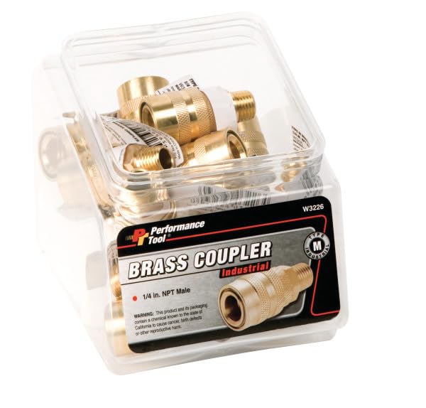 1/4-Inch Male NPT Brass Coupler Performance Tool W3226 with Small Fishbowl, US Patented Design