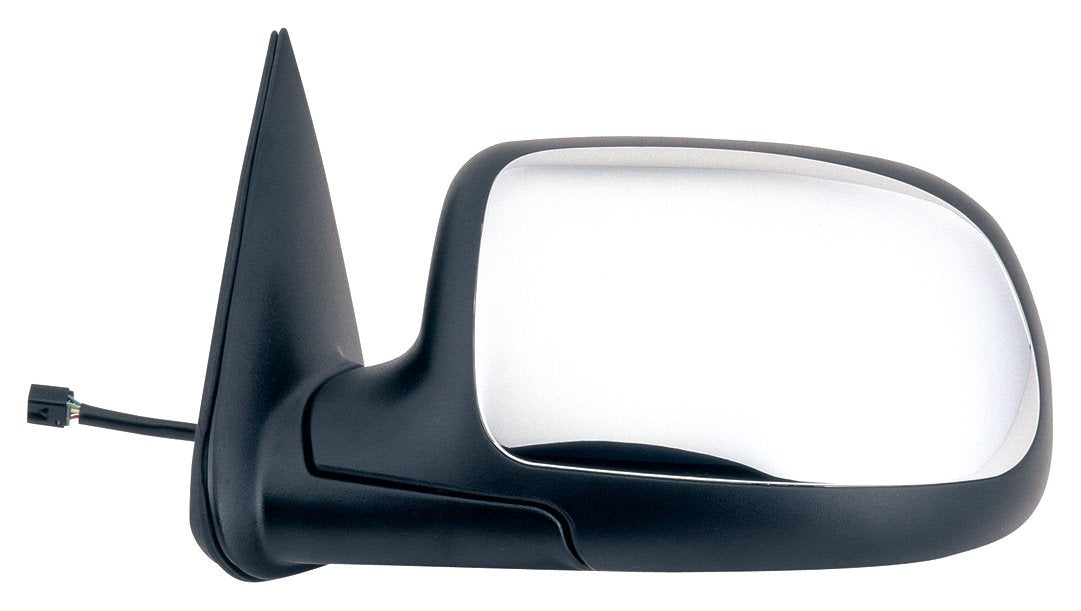 Fit System Driver Side Mirror for Full Size Chevy Silverado Pick-Up, Full Size GMC Sierra Pick-Up, Black w/Chrome Cover, Foldaway, Power