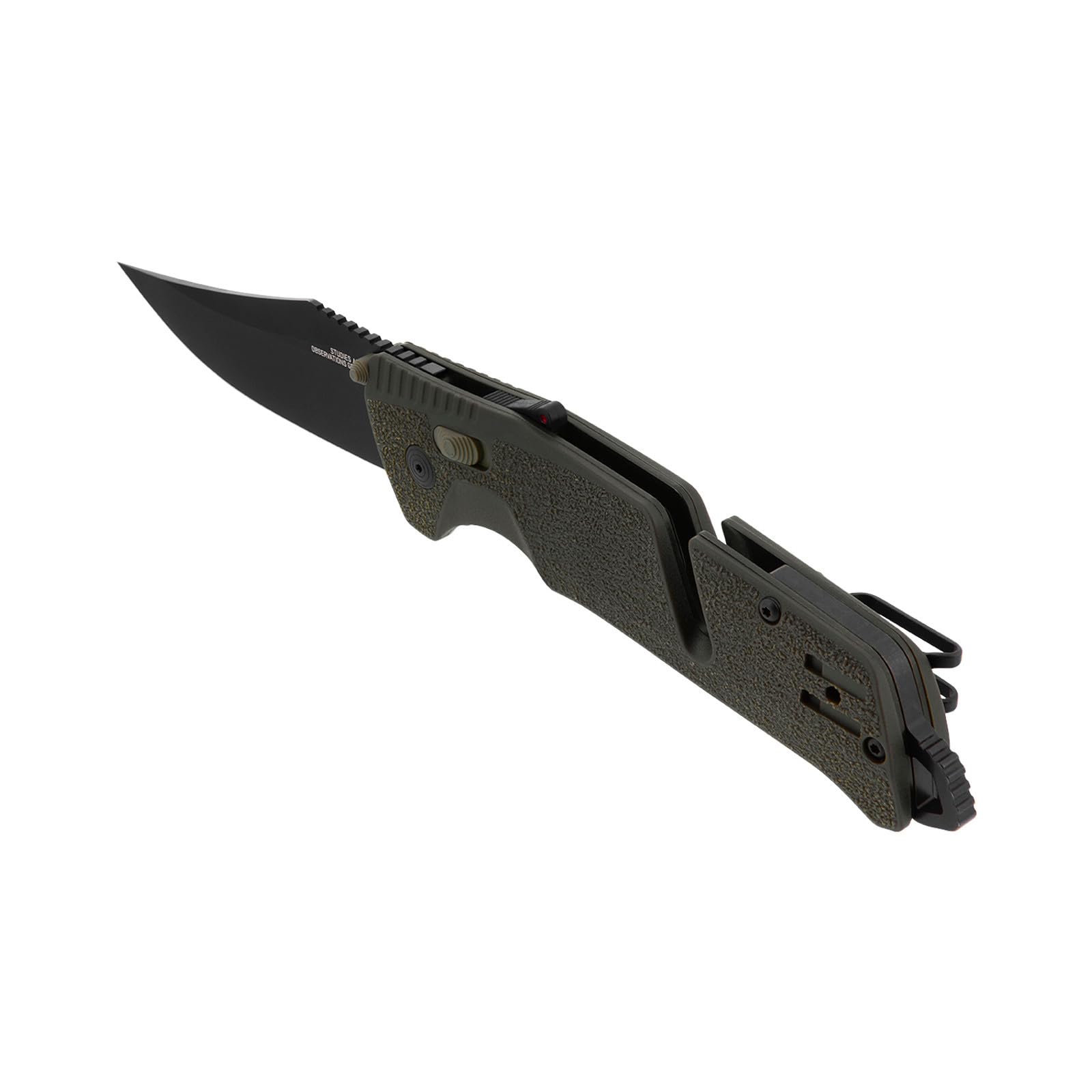 Ambidextrous SOG Trident Professional Straight Folding Knife | Heat-Treated CRYO D2 3.75" Stainless Steel Blade, Olive Drab