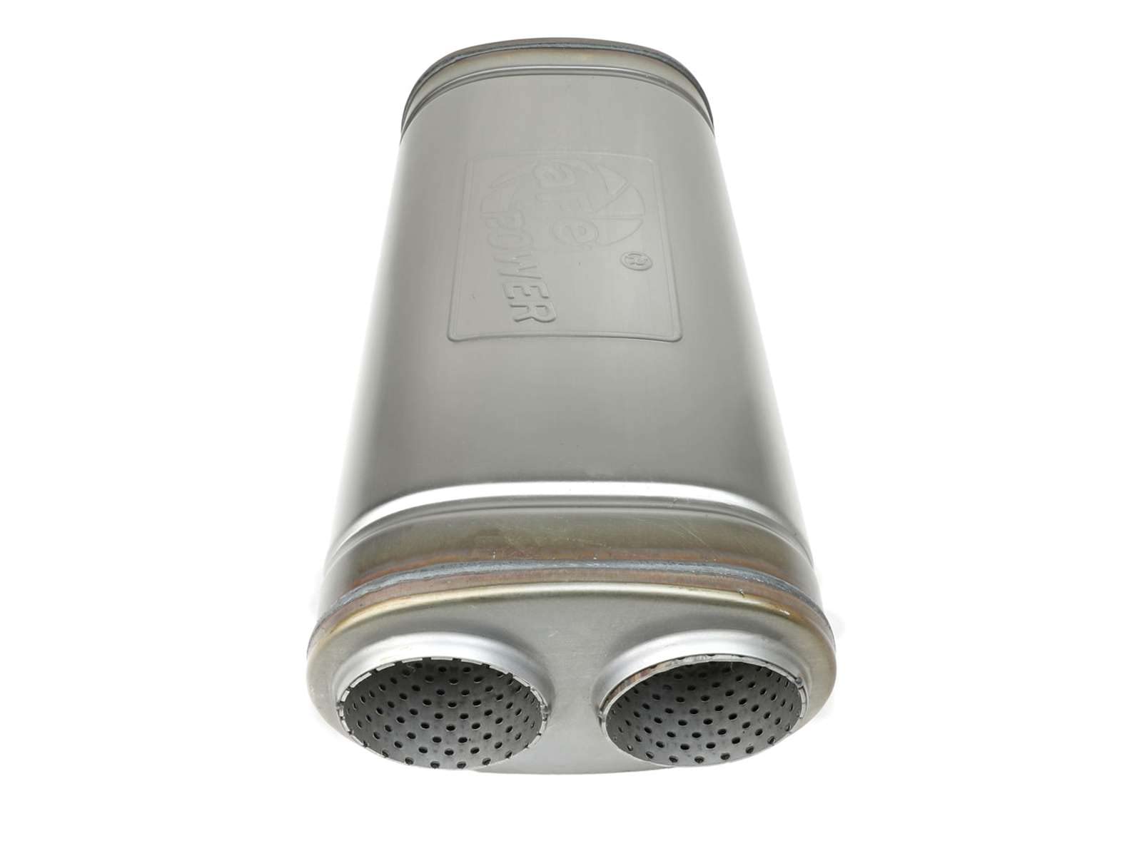 aFe Power 409 Stainless Steel MACH Force-Xp Muffler Fit 3 IN Dual Inlet/Dual Outlet 5 IN H x 8 IN W x 18 IN L - Oval Body 49M00055