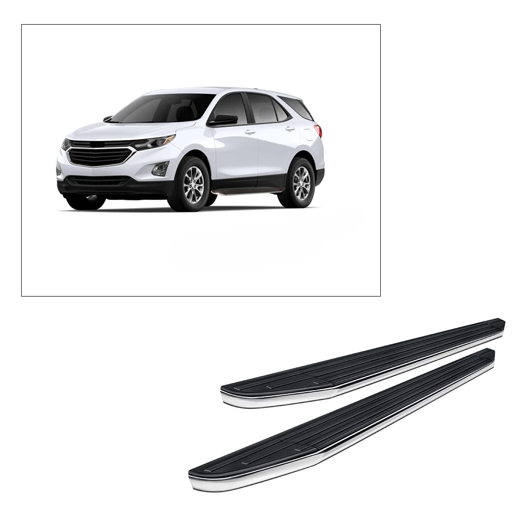 Premium Black Horse Running Boards Black Compatible with 2018-2023 GMC Terrain|2018-2023 Chevrolet Equinox-PR-G769