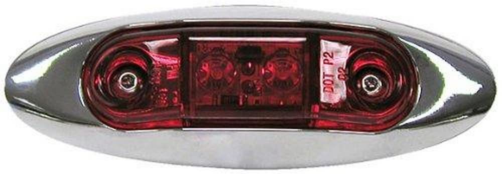 Red LED Peterson V168XCR Mini Clearance/Side Marker Light Kit with Bezel