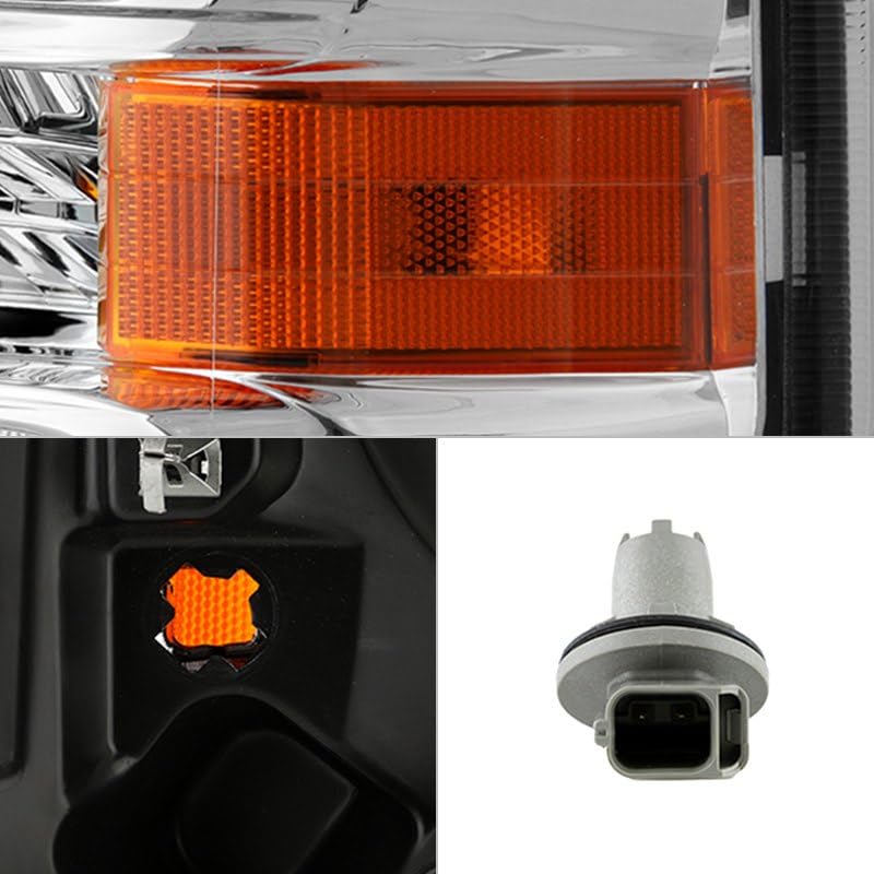 ( POE ) Ford E150 E250 08-14 / E350~E550 SuperDuty 08-19 / E550 08-17 / F650 F750 Crystal Headlight - Low Beam-H13(Not Included) ; High Beam-H13(Not Included) ; Signal-3157A(Included) - OE Left
