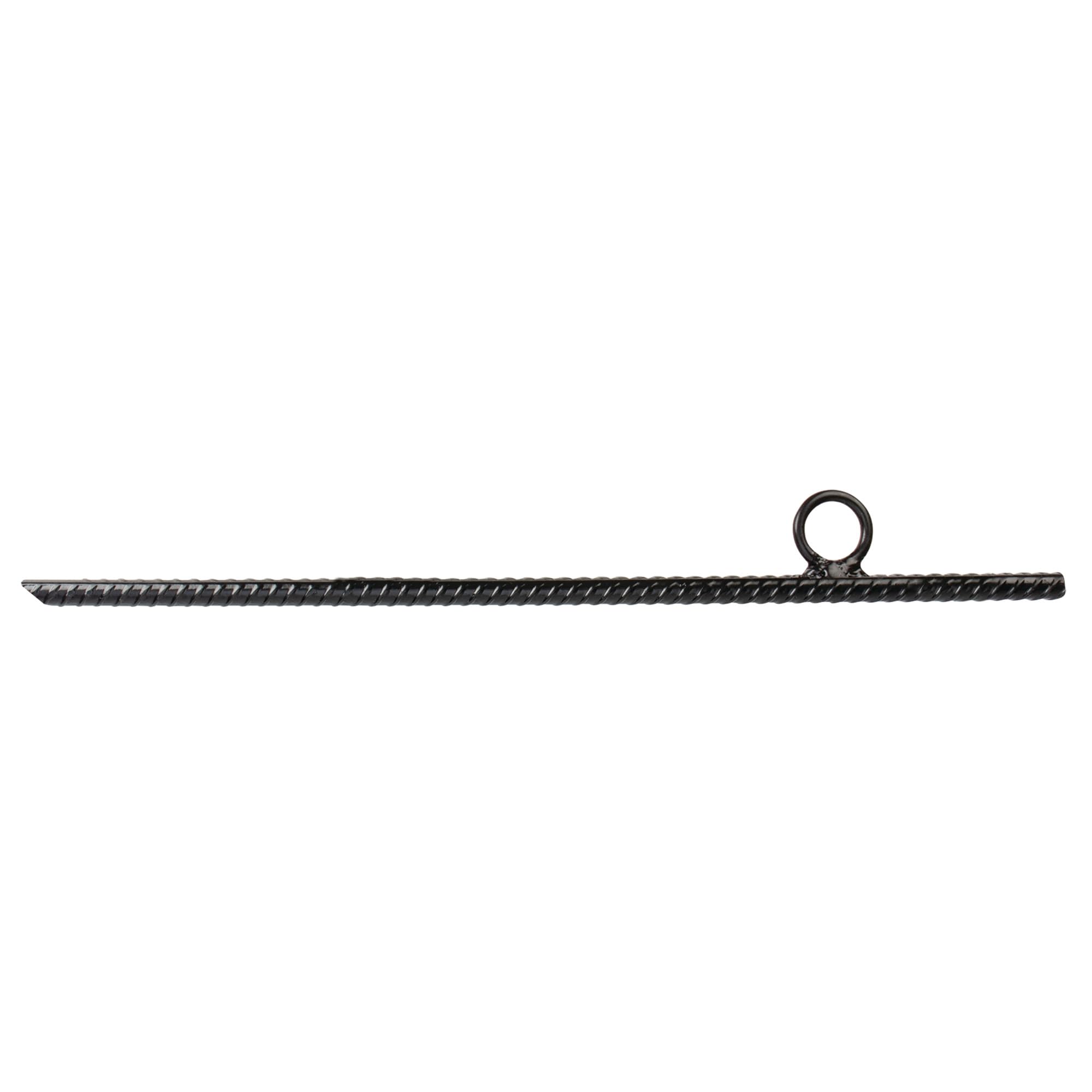 W9462 Performance Tool 18 Inch Heavy Duty Steel Rebar Ground Anchor Stake with Chisel Point End and Welded Steel Loop for Multiple Applications