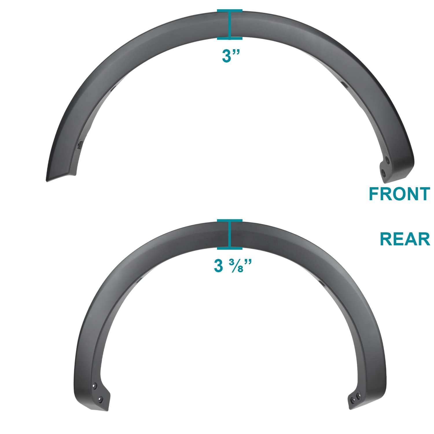 4PC Spec-D Tuning Front + Rear Factory Style Fender Flares Compatible with 2021-2024 Ford F150 F-150