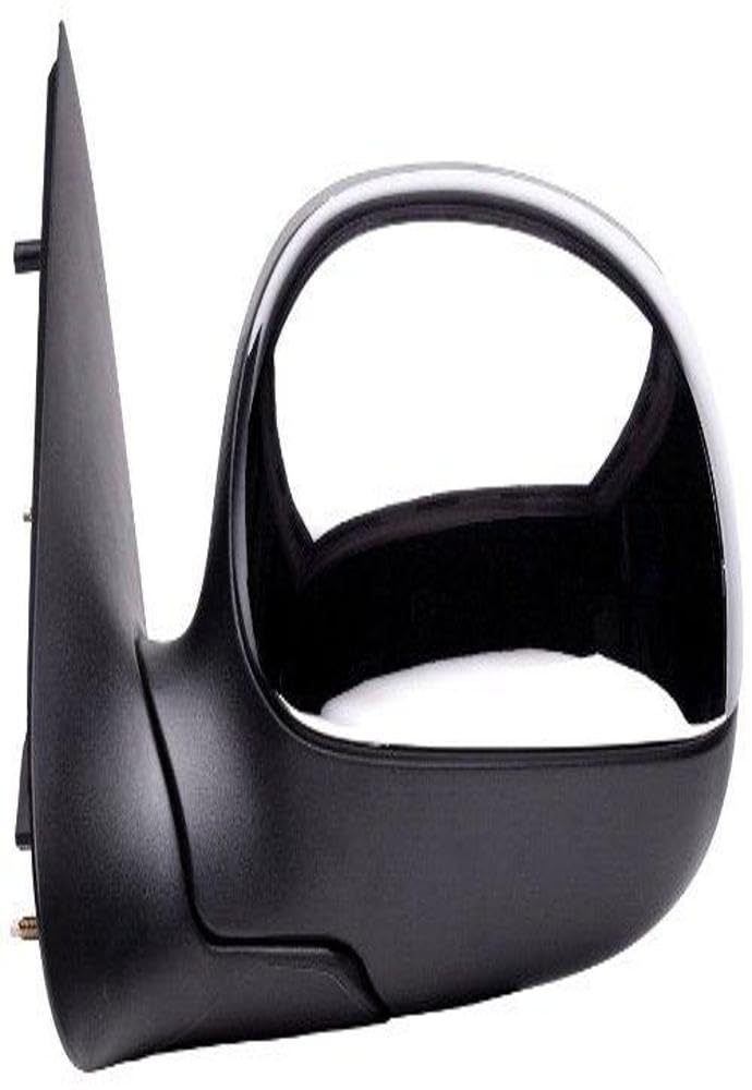 Mirror Driver Side for Ford F150, F250 LD Pick-Up, Black w/Chrome Cover, Foldaway, Manual (Will not fit on Crew Cab Models)
