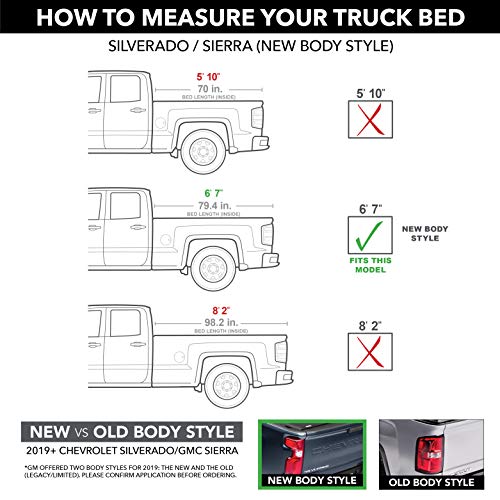 UnderCover RealTruck Elite LX One-Piece Truck Bed Tonneau Cover | UC1218L-G7C | Fits 2019 - 2021/2024 GMC Sierra 1500HD w/ MultiPro TG- G7C(WA130X) - Pull Me Over Red 6' 7" Bed (79.4")