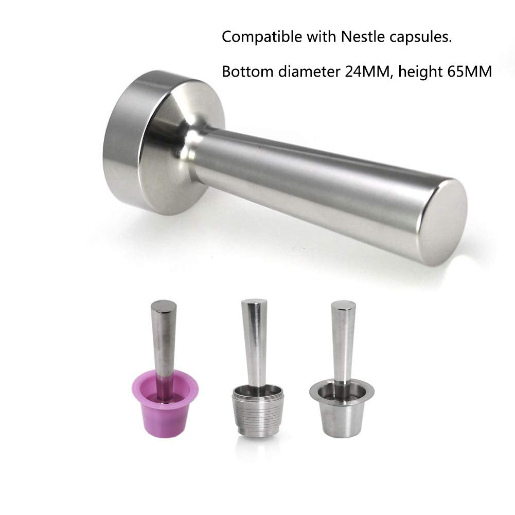 Tamper Offee Long Handle Stainless Steel Flat Bottom Bar Accessories Tool Powder Kitchen Household Press Solid Portable for NESpresso