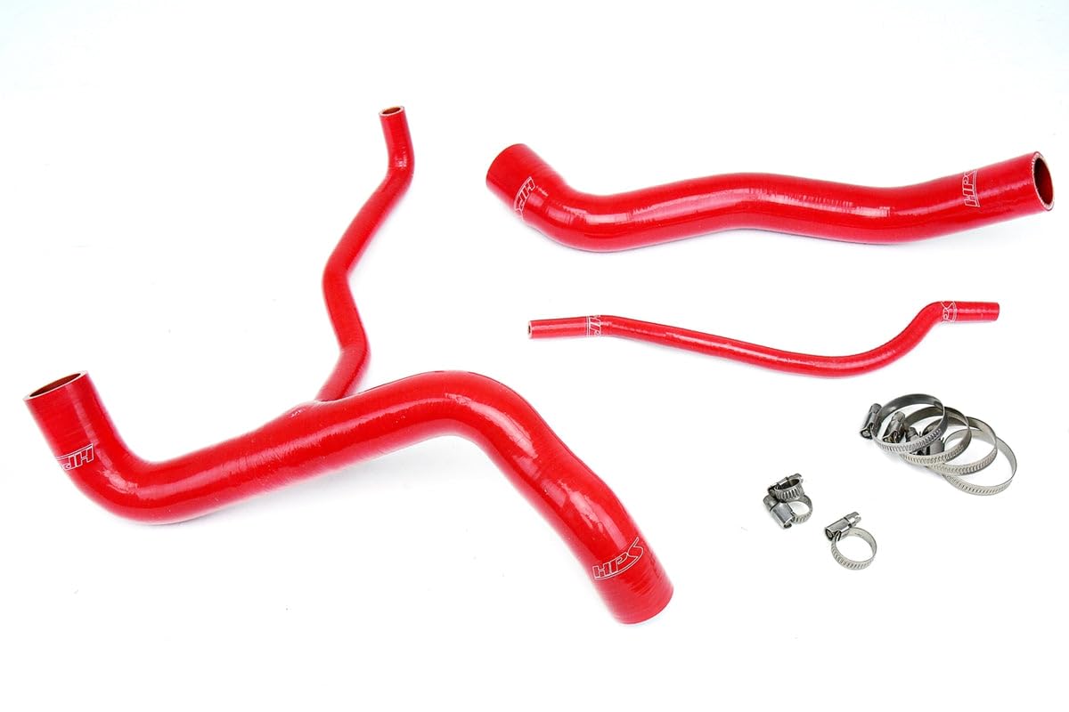 Red HPS 57-1304-RED Silicone Radiator Coolant Hose Kit