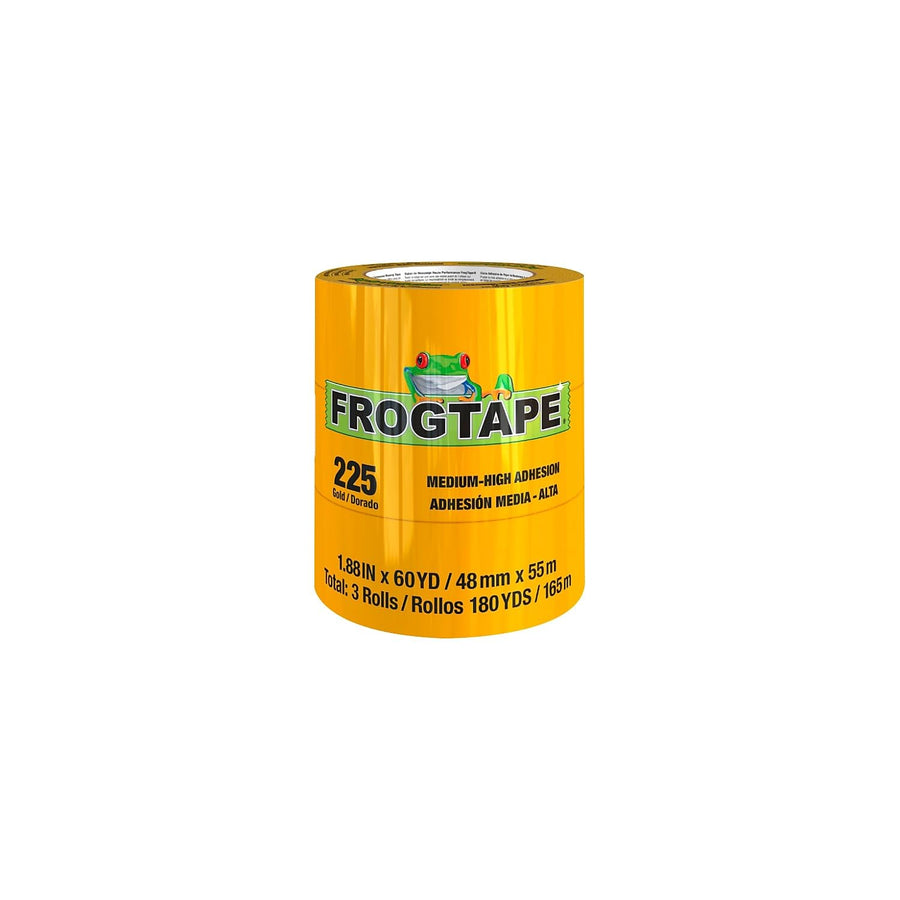 1.88-inch FrogTape 225 x 60 yds. Masking Tape, Gold, 3/Pack (105322)