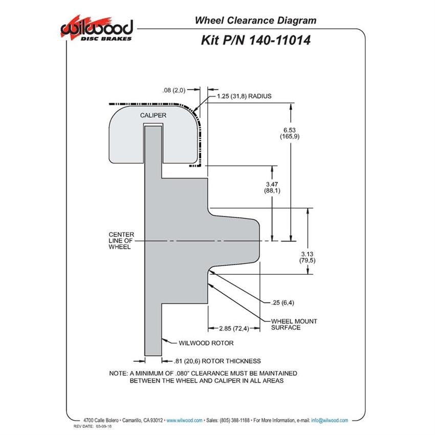 WILWOOD 140-11014-DP 11.00" FDL Front Kit, Drill-Polished 37-48 Ford Psgr., 360 Plate Mount