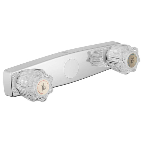 Dura Faucet Shower Economical Faucet with Classic Clear Acrylic Knobs (Chrome Polished)
