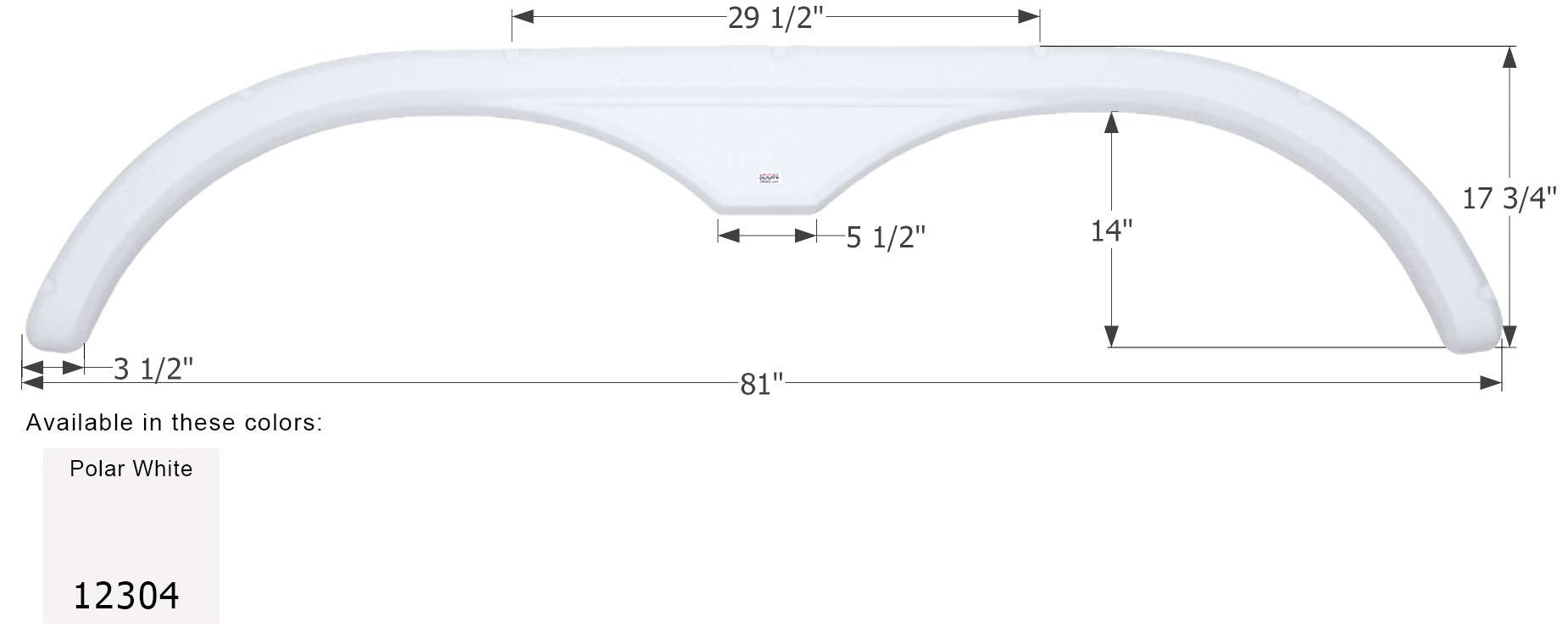 Fender Skirt ICON, Tandem, Fleetwood, FS2304, Polar White