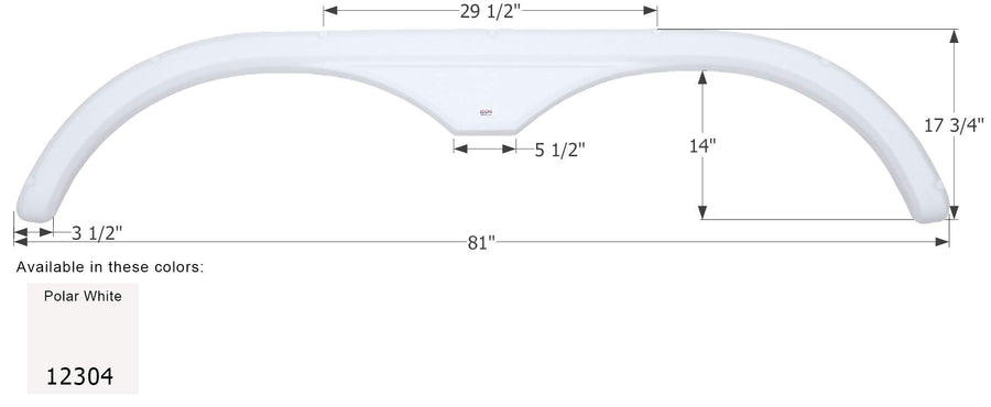 Fender Skirt ICON, Tandem, Fleetwood, FS2304, Polar White