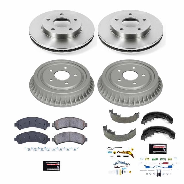 Power Stop KOE15428DK Front and Rear Replacement Brake Kit-OE Brake Drums & Ceramic Brake Pads For Chevrolet S10 1998-2003, GMC Sonoma 2000-2003 [Model Specific]