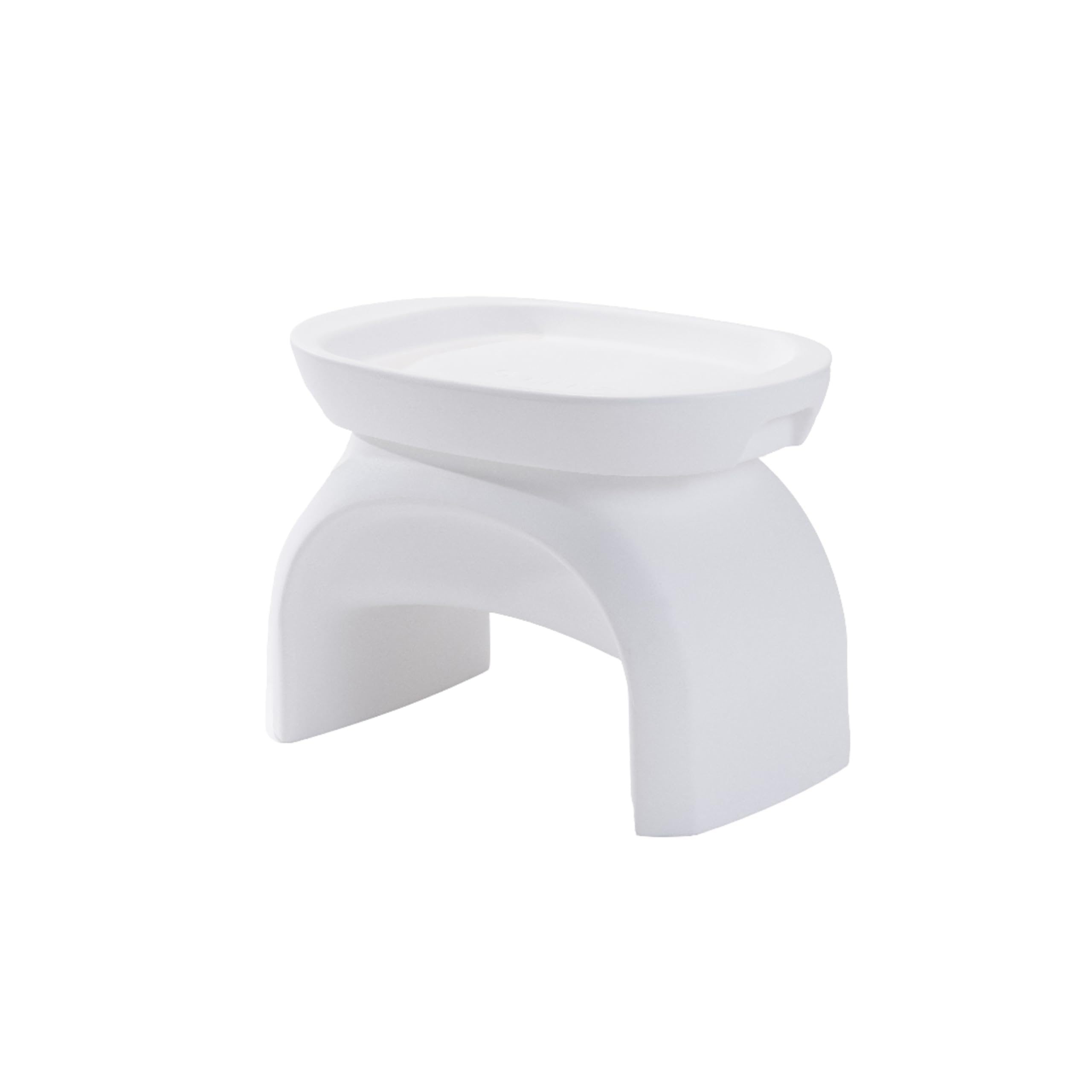 Step2 Vero Side Table with Waterproof Serving Tray, Outdoor/Indoor Patio Furniture, Use in Pools Up to 9" Water or Poolside Ledge, Made of Durable Plastic, Integrated Weight System, White