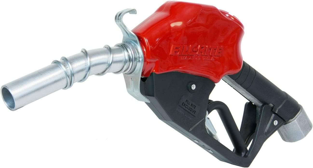 Fill-Rite 1” N100DAU12 3 to 25 GPM Heavy Duty Automatic Fuel Transfer Nozzle, Red | For Gasoline, Diesel, Biodiesel up to B20, E15 & Kerosene