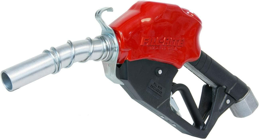 Fill-Rite 1” N100DAU12 3 to 25 GPM Heavy Duty Automatic Fuel Transfer Nozzle, Red | For Gasoline, Diesel, Biodiesel up to B20, E15 & Kerosene