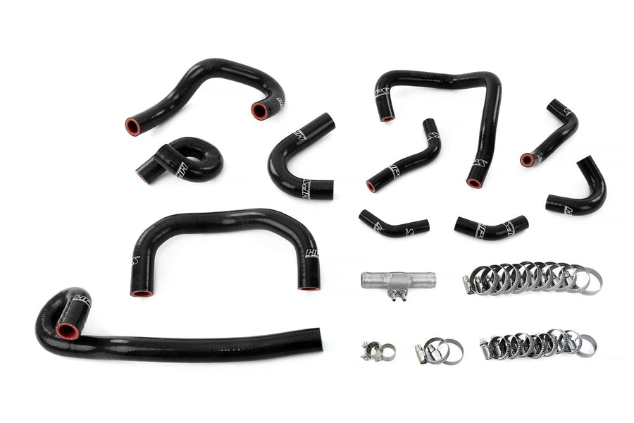 HPS Performance Silicone Black Heater and Ancillary Hose Kit Compatible for 1995-1998 Nissan Skyline GTR R33 RB26DETT Twin Turbo, 57-2139-BLK