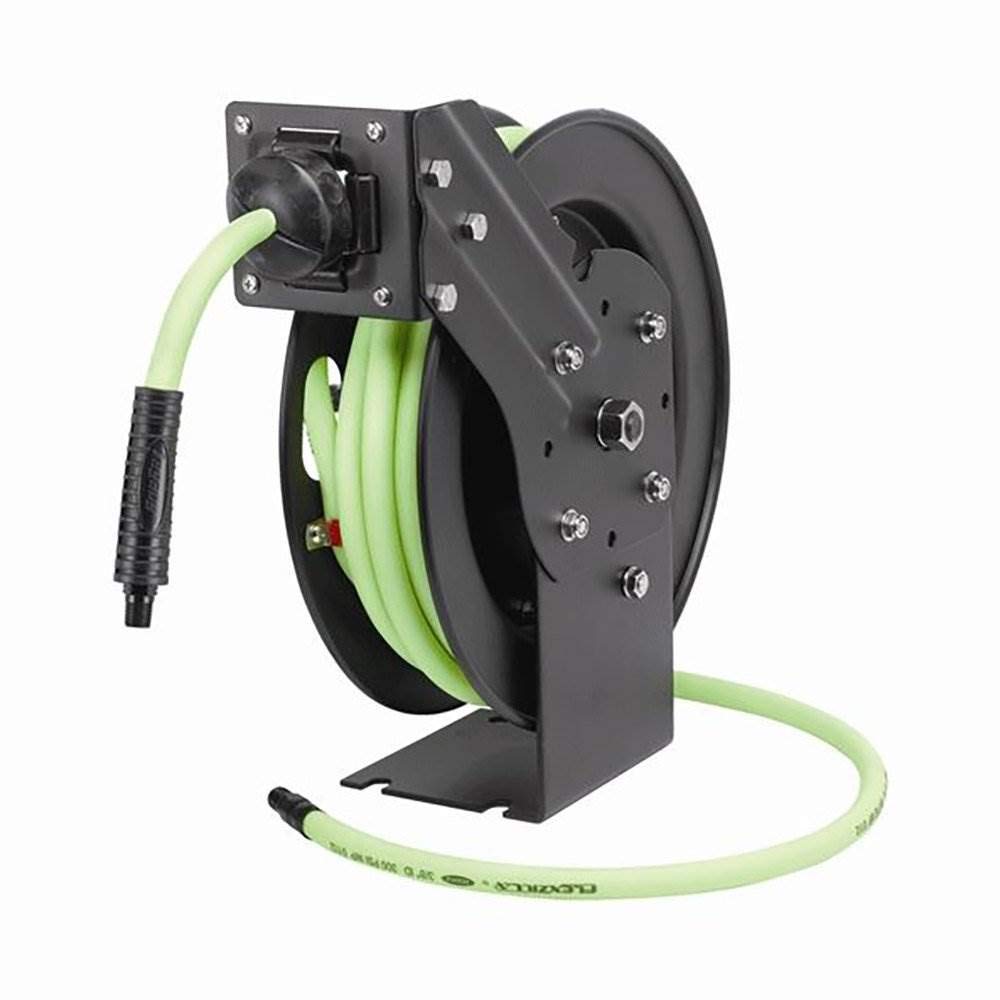 Flexzilla Retractable Open Face Air Hose Reel, 3/8 in. x 25 ft., Heavy Duty, Lightweight, Hybrid, ZillaGreen - L8603FZ