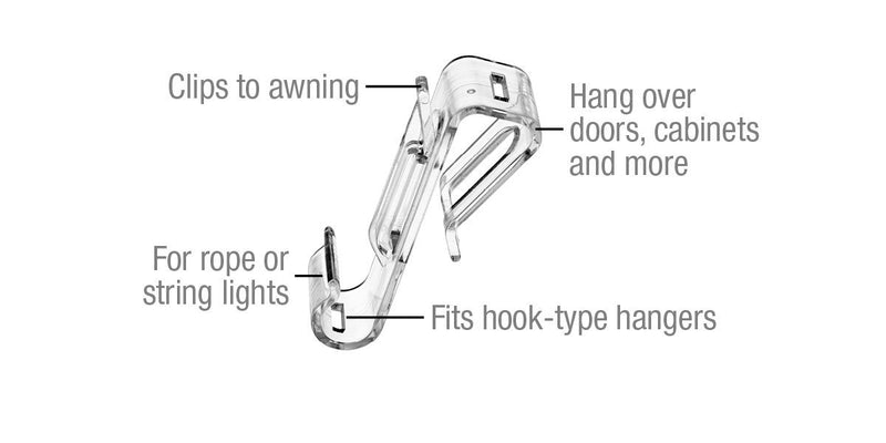 Multi Use RV Designer M125 Super Klip, Bath - Galley - Awning Clips, 4 Pack