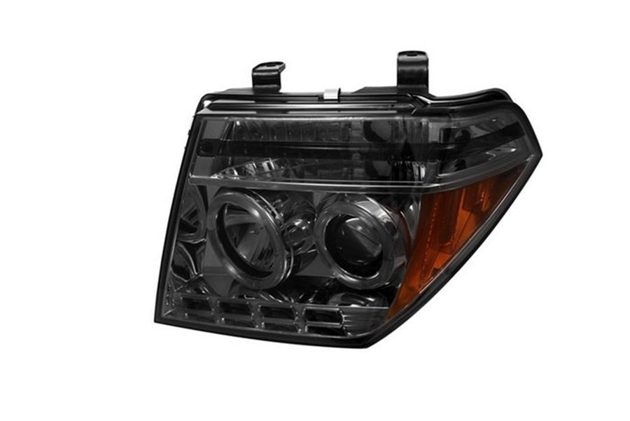 Nissan Frontier 05-08 / Nissan Pathfinder 05-07 Spyder 5011541 Projector Headlights - LED Halo - LED (Replaceable LEDs) - Smoke - High H1 (Included) - Low H1 (Included)