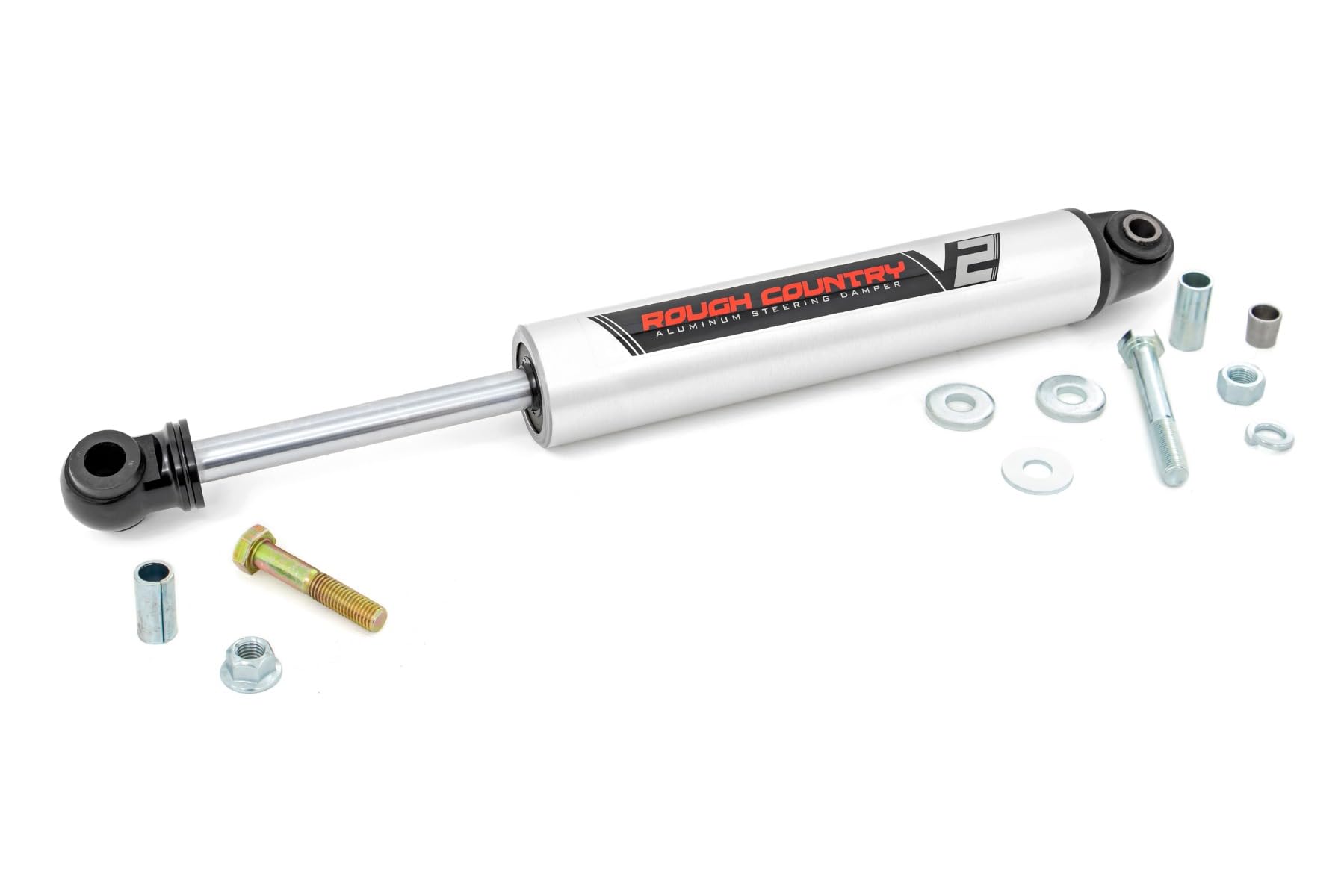 Rough Country V2 Steering Stabilizer for GMC Sierra & Chevy Silverado 2500HD/3500HD (2011-2015) - Reduces Bump Steer & Vibration, Improves Control