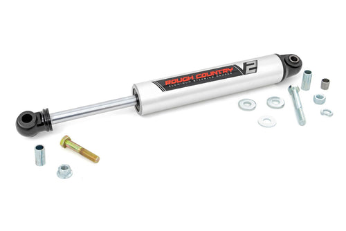 Rough Country V2 Steering Stabilizer for GMC Sierra & Chevy Silverado 2500HD/3500HD (2011-2015) - Reduces Bump Steer & Vibration, Improves Control