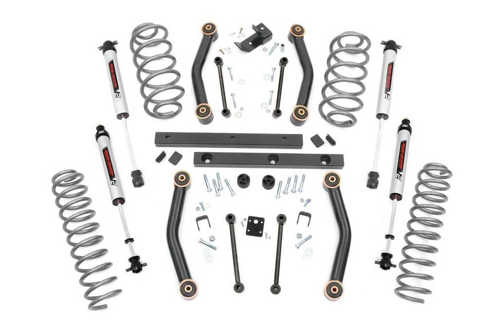 4" Rough Country Lift Kit w/V2 Shocks for 2003-2006 Jeep Wrangler TJ - 90777