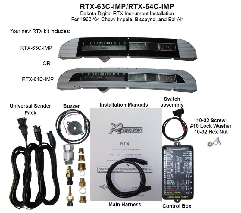 Dakota Digital Compatible with RTX-63C-IMP-X 1963 Chevy Impala Retrotech Gauge Instrument System