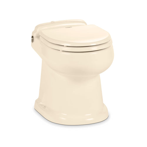 MasterFlush Dometic 8740 - Powerful Macerator Toilet with Two Flush Options - Electronic Flush Handle with Chrome Finish for RV,Camper or Trailer