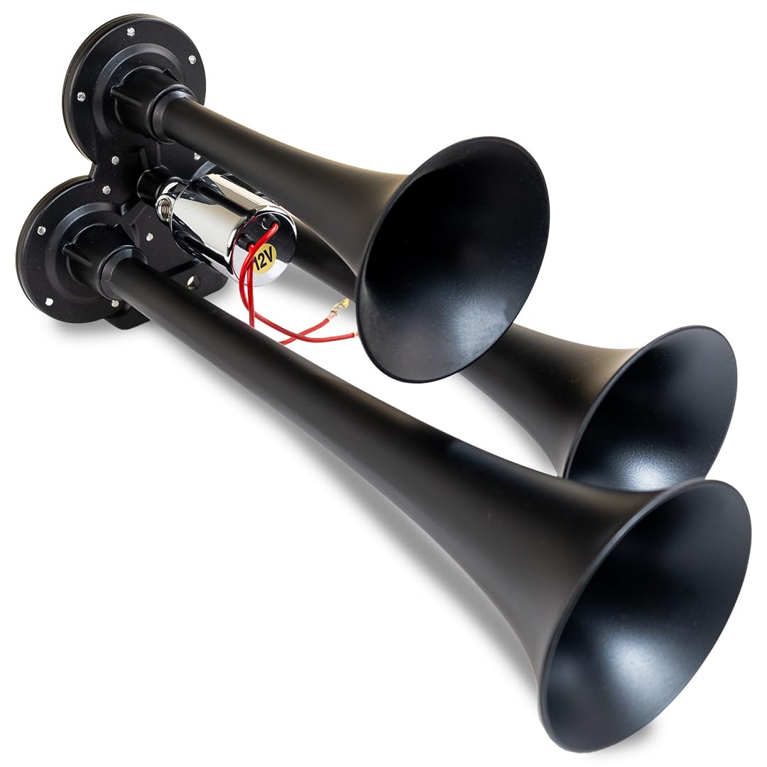 Kleinn 130-1 XCR 2.0 Mini Triple Train Horn - Black Zinc Alloy Air Horns