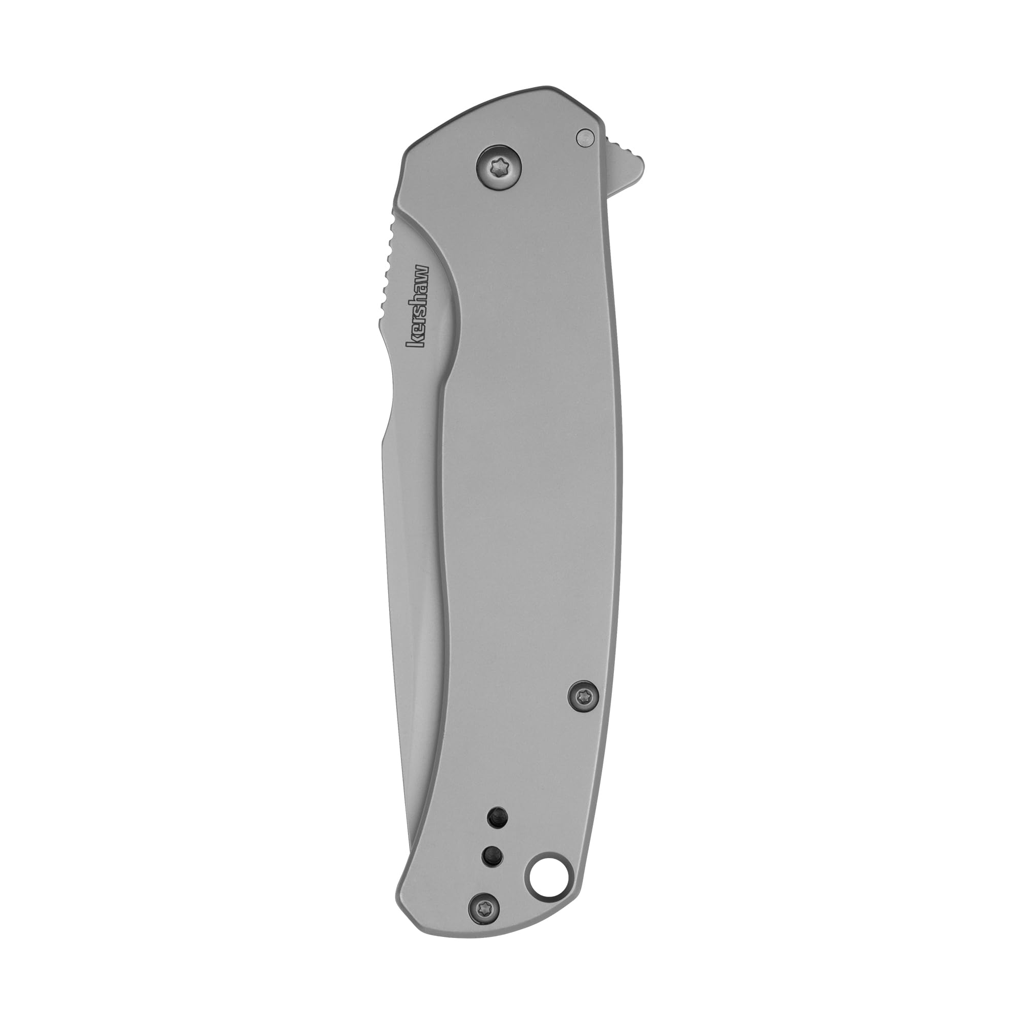 Kershaw Pocket Knife Scour, Matte Gray Design, 3.3 Inch Stainless Steel Drop Point Blade, EDC with Assisted Opening, Reversible Pocketclip, Everyday Carry Pocket Knife for Men and Women