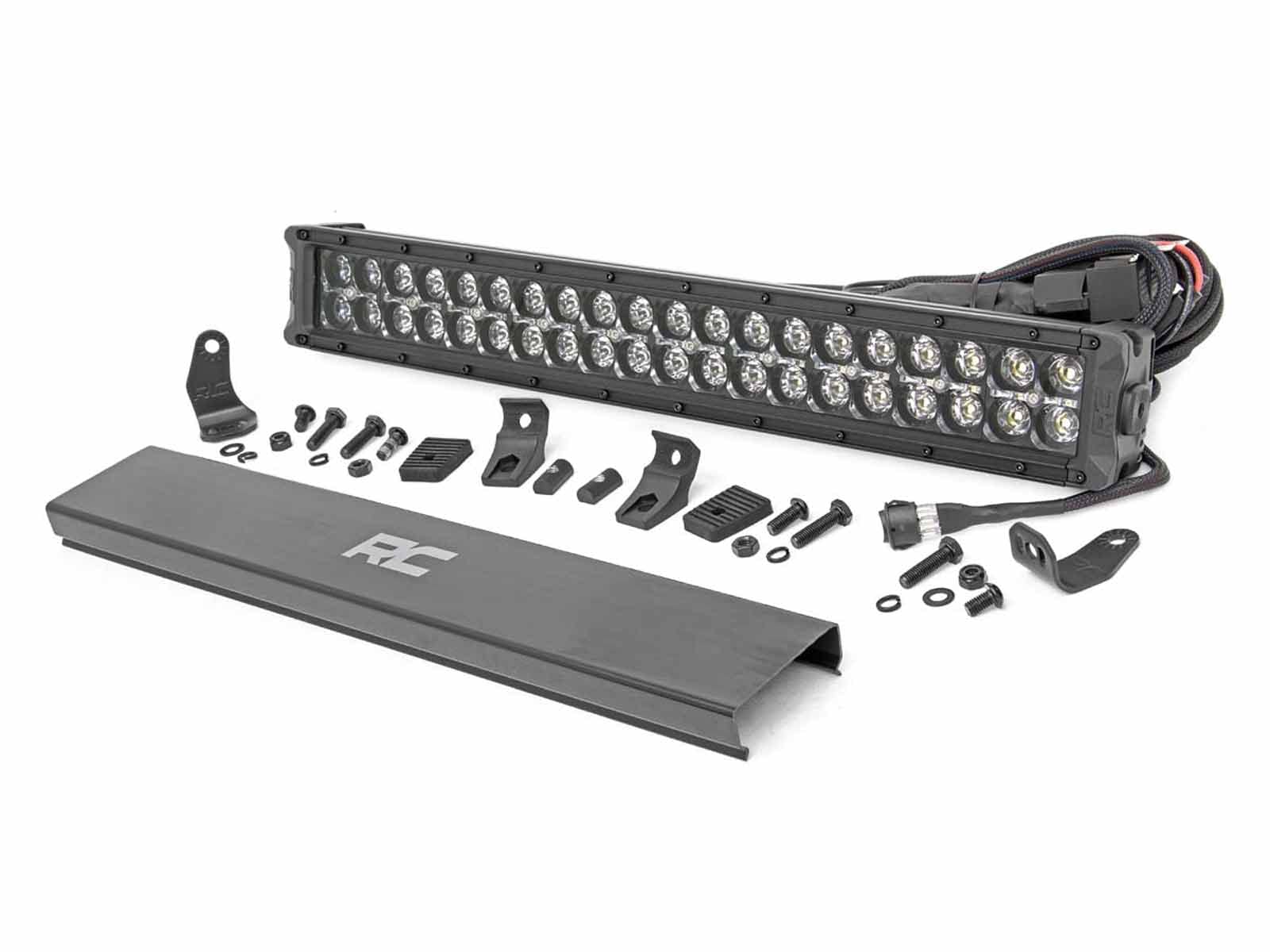 20" Rough Country Chrome Series Dual Row LED Light Bar | White DRL - 70920D