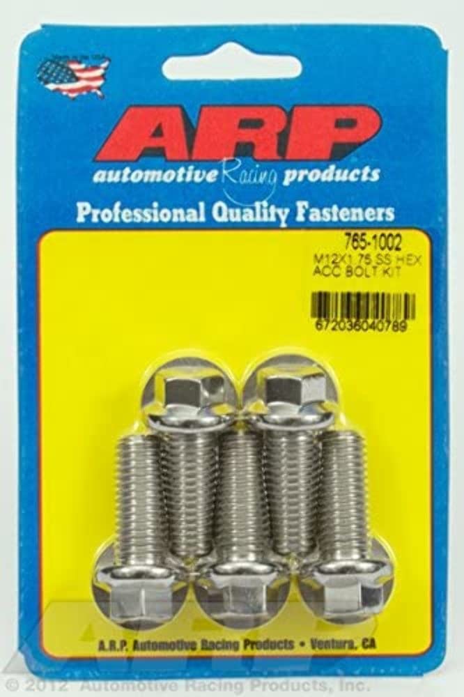 ARP Hex Black M12 x 1.75 x 30 SS Bolts (5/pkg)