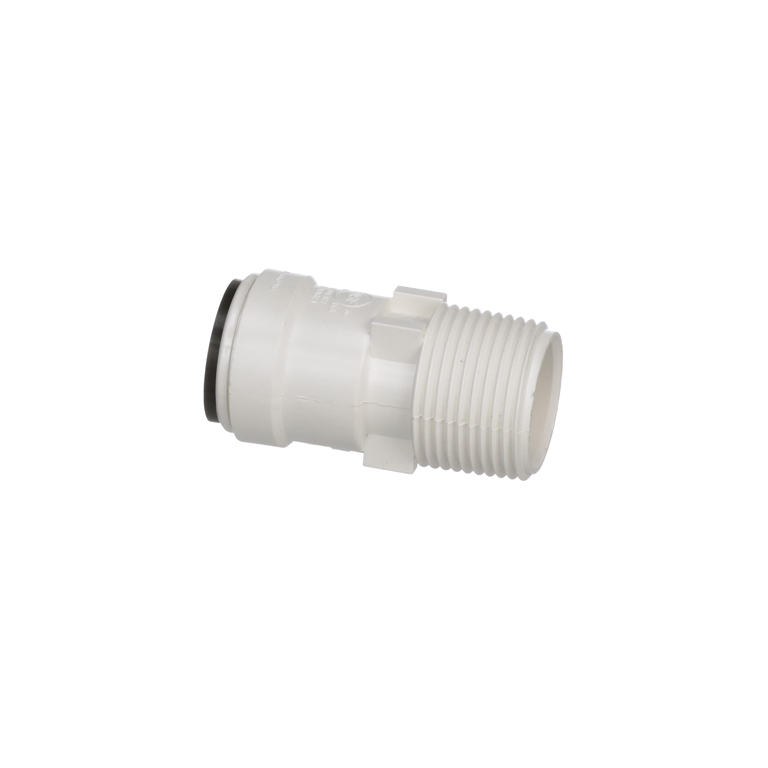 AquaLock Watts 3501-1012 Plastic Series, 1/2" CTS x 3/4" NPT Off-White Lead-Free Polysulfone Male Adapter Connector, O-Ring, Quick Push-to-Connect Design, Tool-Free Installation