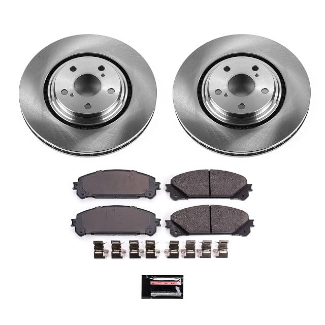 Brake Kit POWERSTOP For Lexus NX200t NX300 NX300h RX350 RX450h Toyota Highlander Sienna - Autospecialty Front Replacement Brake Kit-OE Brake Rotors & Ceramic Brake Pads, KOE4713