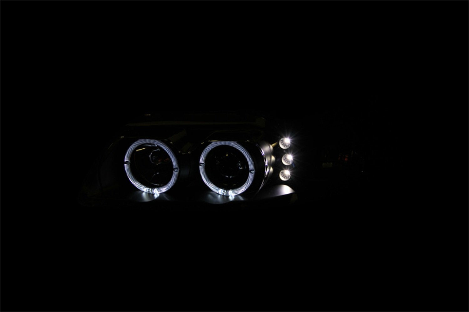 Black AnzoUSA Clear/Amber G2 Dual Projector Headlight for Ford Mustang - (Sold in Pairs)
