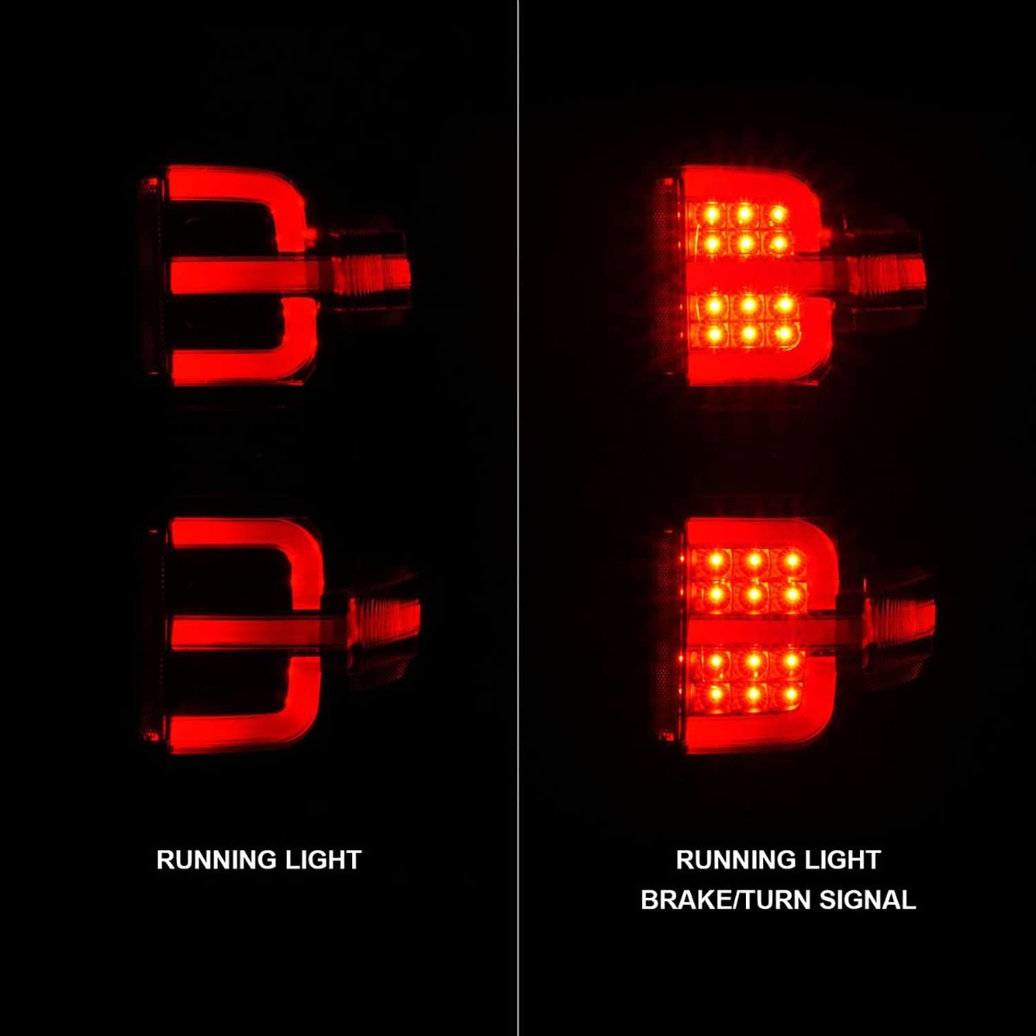 15-19 Chevy Silverado 2500HD/3500HD Anzo USA (Halgn Only) LED Tail Lights w/Black Light Bar & Clear Lens (311425)