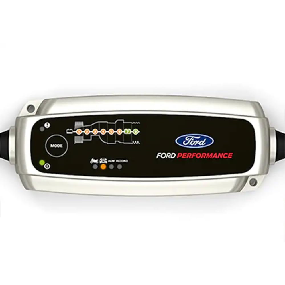 5.0 Ford Genuine OEM Smart Battery Charger and Maintainer by Ford Performance | AGM and EFB Battery Charging Capability | M10300FP
