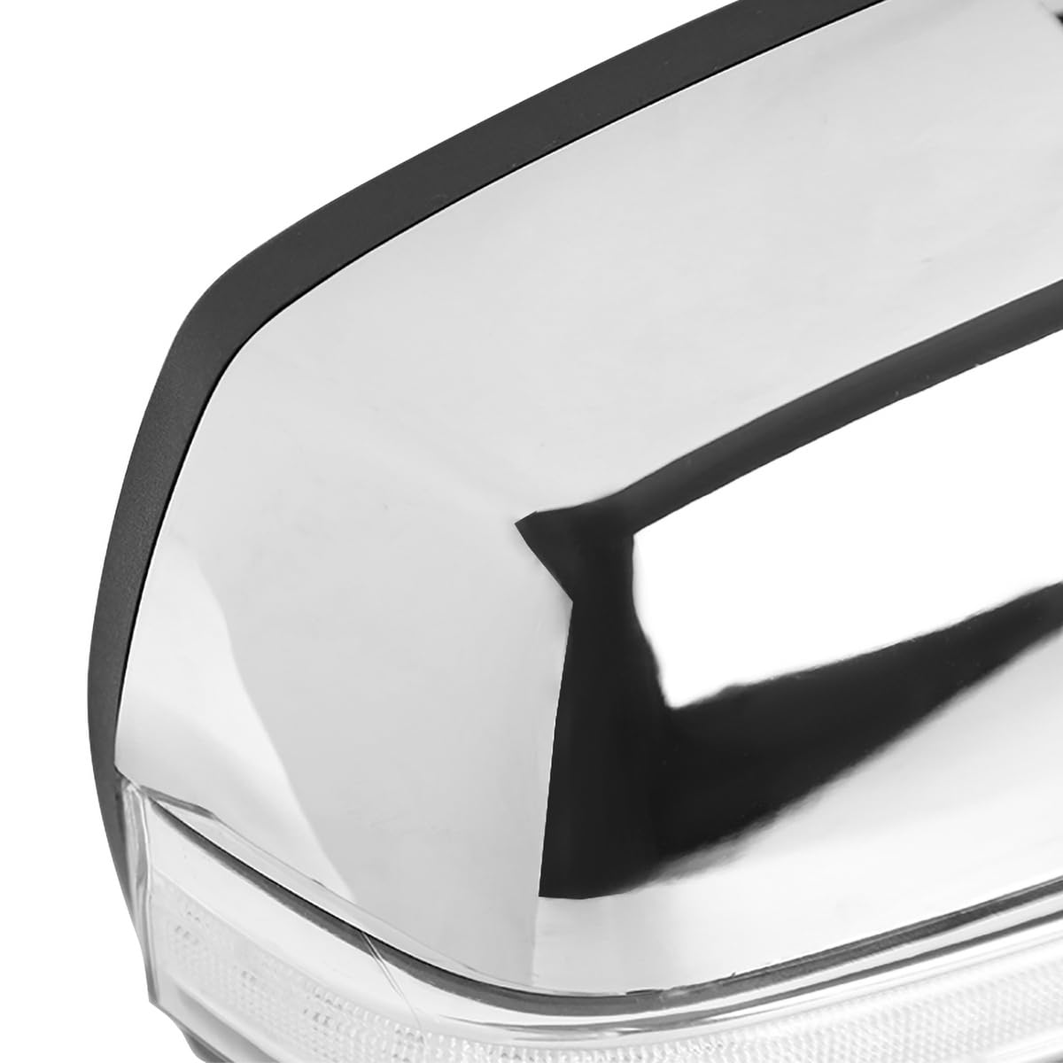 Spec-D Tuning Chrome Power Folding Right Passenger Side Mirror w/LED Turn Signal Compatible with 2014-2018 Chevy Silverado, GMC Sierra