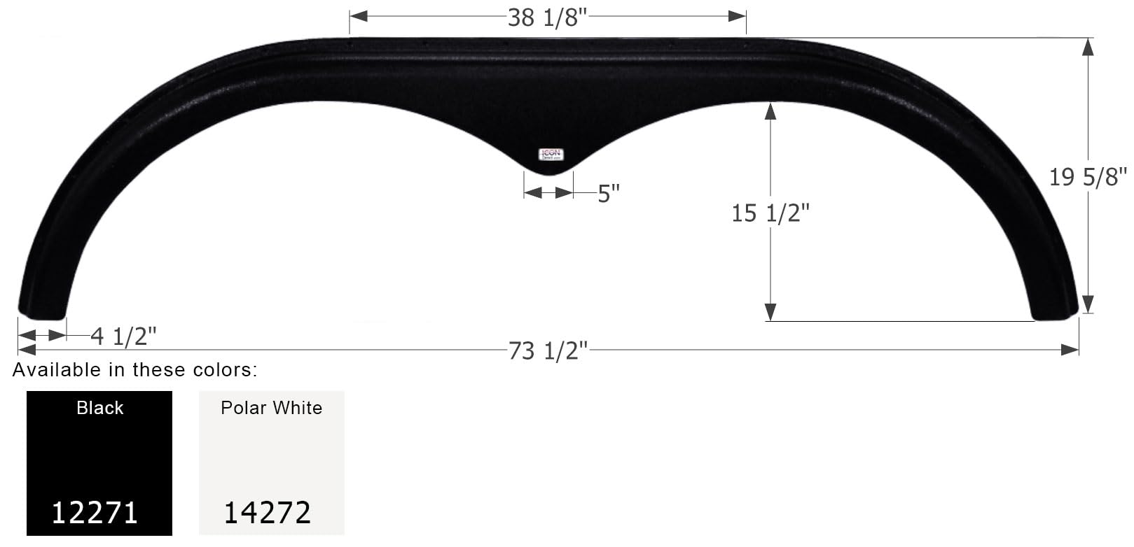 Fender Skirt ICON, Tandem, Pace America, FS2271, Polar White