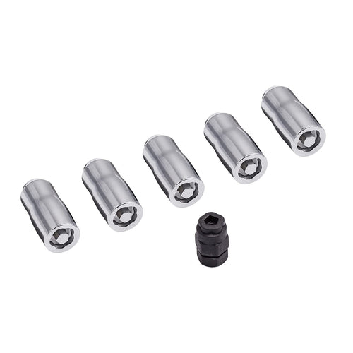 Wheel Lock Nut Set Rugged Ridge 16715.31, 5 Nuts With Key, Chrome, M14-1.5