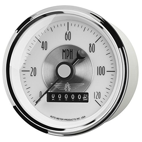 Auto Meter Prestige Pearl 3-3/8" Electric Speedometer (0-120 MPH, 85.7mm)