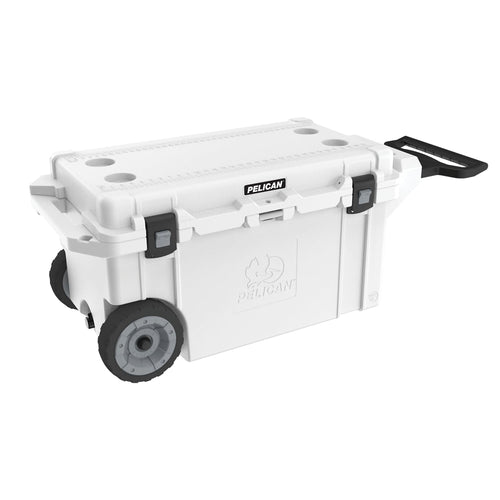 80 Quart Pelican Elite Cooler with Wheels (White)