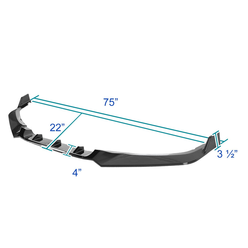 Front Bumper Lip Spec-D Tuning Glossy Black Compatible with Honda Odyssey 2018