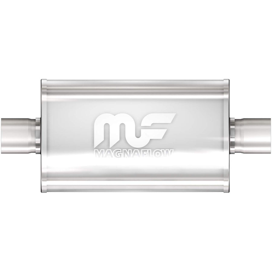 MagnaFlow Exhaust Performance Muffler 12279: 3"/3" Inlet/Outlet, 5x8x24" Oval, Stainless Steel, Satin Finish