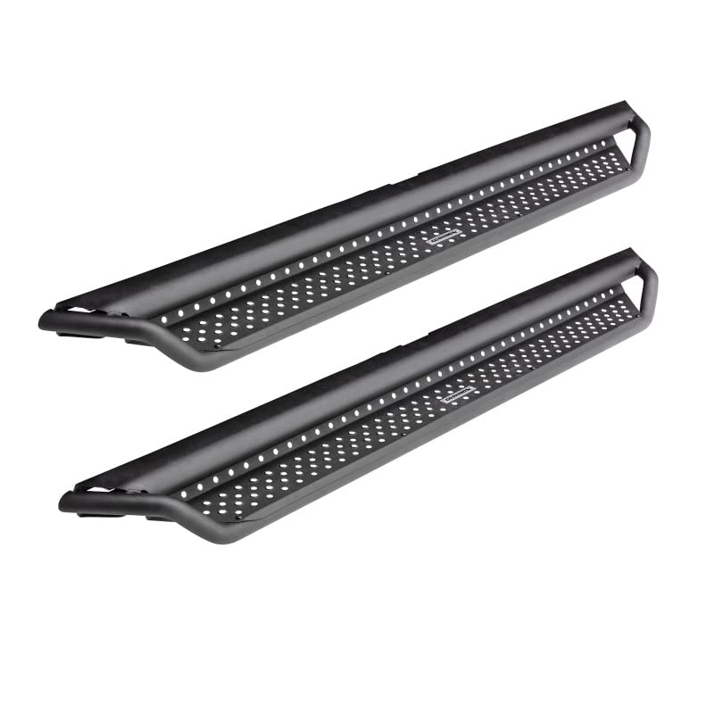 Dominator Xtreme D1 Sliders Go Rhino | 80", Mild Steel, Textured Black | D10080T