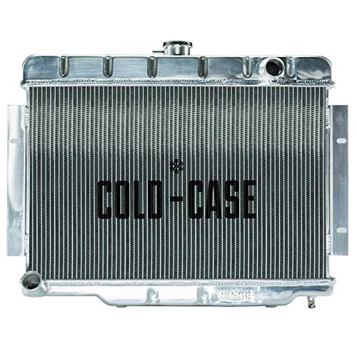 Cold Case Radiator, Radiator 26.85 in W x 20.5 in H x 3 in D, Passenger Side Inlet, Driver Side Outlet, Aluminum, Polished, compatible with Jeep Wrangler CJ 1970-85, Each